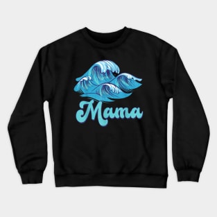 Mama Surf Birthday Beach Family Matching Crewneck Sweatshirt